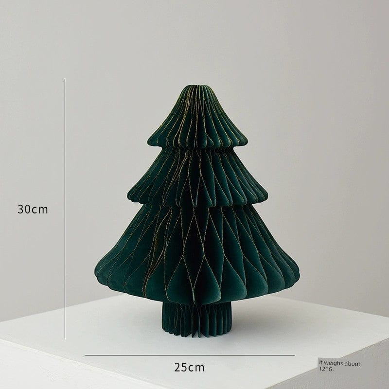  Showlu Fashion Store 30cm ink Green a Nuoqi Christmas Tree Ornaments Honeycomb Mini Christmas Tree Christmas Origami Decoration Scene Layout Props Gift Ornament