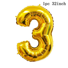  Showlu Fashion Store 32inch 3 balloon Golden Birthday Door Curtain Backdrop 30 40 50 Happy Birthday Tablecloth Table Runner Balloon Birthday Party Decoration For Home