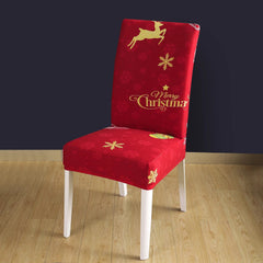  Showlu Fashion Store 34 / Universal Santa Chair Covers for Dining Room Christmas Removable Slipcovers for Dining Chair Red Spandex Kitchen Chair Slipcovers Set