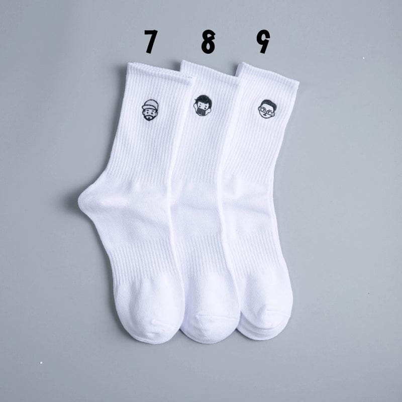  Showlu Fashion Store 36-44 All Yards / 3 Double Suit 3 Long Cotton Sweat-Absorbent Women's Trendy Little Boys' Socks