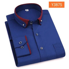  Showlu Fashion Store 3875 / M new arrival fashion male Solid 100% Cotton Oversized formal Youth spring men's shirt long sleeve high quality plus size M-9XL