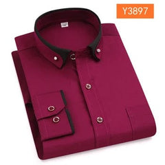  Showlu Fashion Store 3897 / M new arrival fashion male Solid 100% Cotton Oversized formal Youth spring men's shirt long sleeve high quality plus size M-9XL