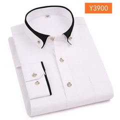  Showlu Fashion Store 3900 / M new arrival fashion male Solid 100% Cotton Oversized formal Youth spring men's shirt long sleeve high quality plus size M-9XL