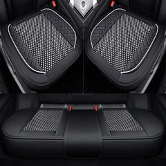 Showlu Fashion Store 3D Ice Silk+PU Leather Car Seat Cover Universal Seat Protector Non-slip Cushion Luxury Car Seat Upholstery Mat Accessories