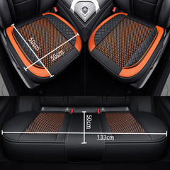 Showlu Fashion Store 3D Ice Silk+PU Leather Car Seat Cover Universal Seat Protector Non-slip Cushion Luxury Car Seat Upholstery Mat Accessories