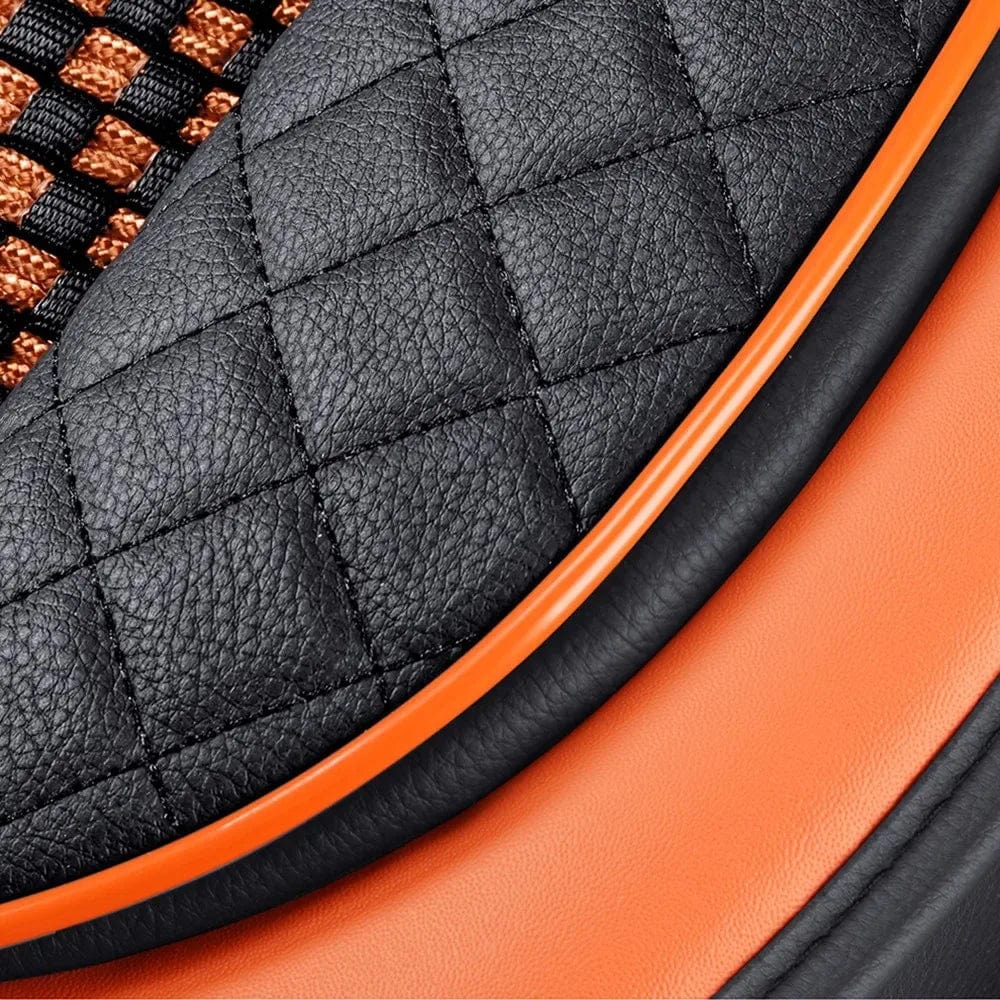 Showlu Fashion Store 3D Ice Silk+PU Leather Car Seat Cover Universal Seat Protector Non-slip Cushion Luxury Car Seat Upholstery Mat Accessories