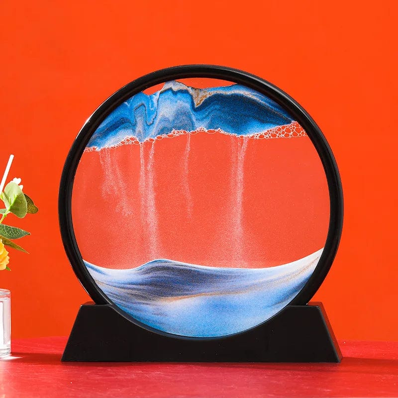 SHOWLU FASHION STORE 3D Moving Sand Art Picture Round Glass Deep Sea Sandscape Hourglass Quicksand Craft Flowing Sand Painting Office Home Decor Gift