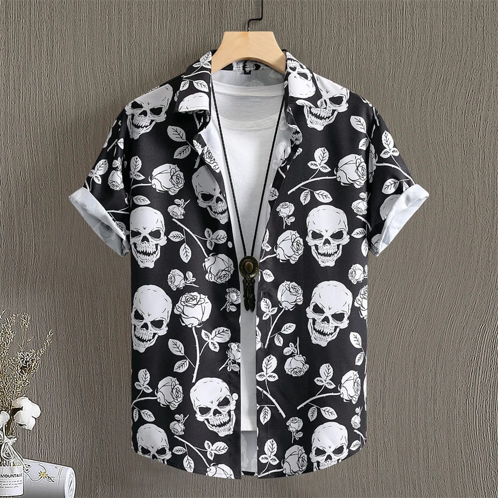 SHOWLU FASHION STORE 3D Printed Geometry Men's Shirts Color Block Graphics Fashion Button Short Sleeve Lapel Hawaiian Blouse shirts for men Summer