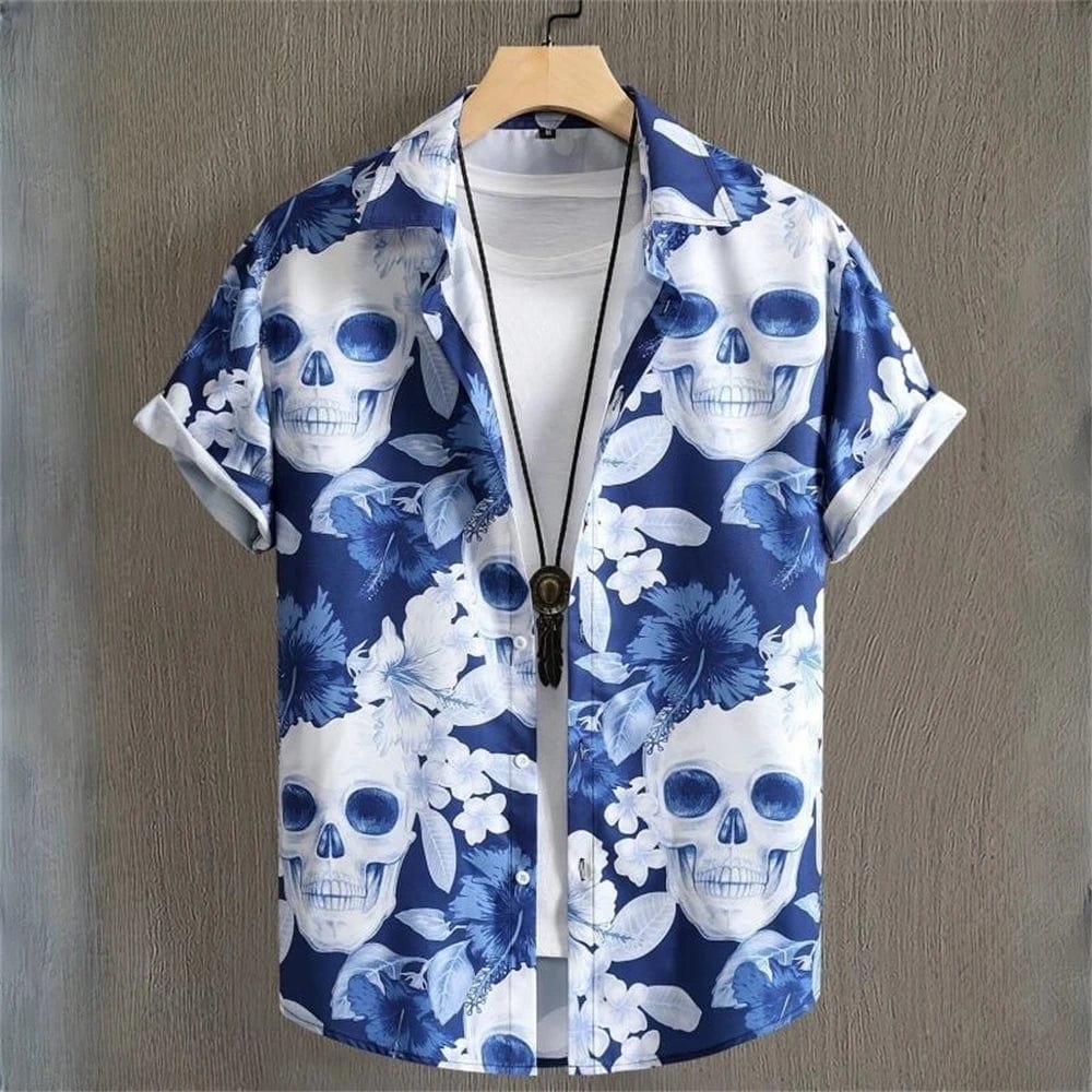 SHOWLU FASHION STORE 3D Printed Geometry Men's Shirts Color Block Graphics Fashion Button Short Sleeve Lapel Hawaiian Blouse shirts for men Summer