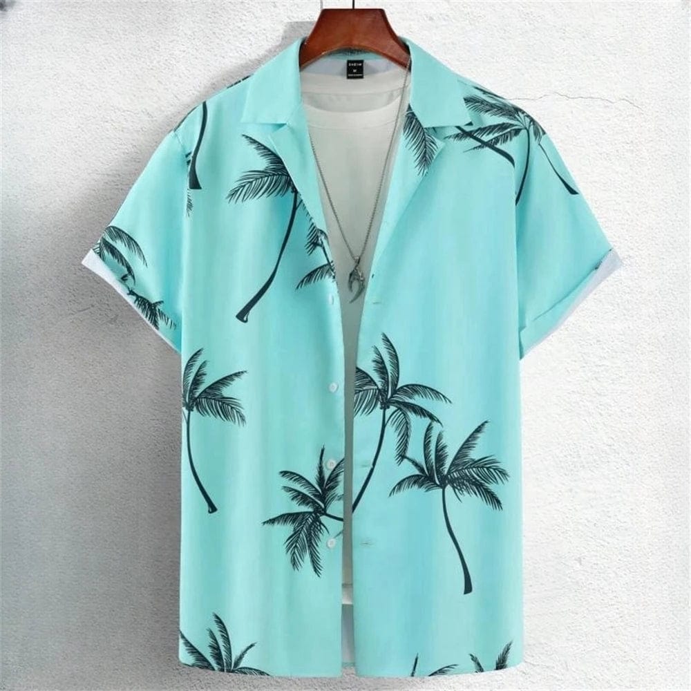 SHOWLU FASHION STORE 3D Printed Geometry Men's Shirts Color Block Graphics Fashion Button Short Sleeve Lapel Hawaiian Blouse shirts for men Summer