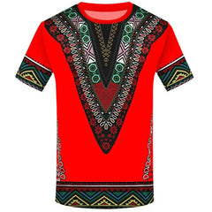 SHOWLU FASHION STORE 3D printing shirt African national costume T-shirt summer new style hot sale 2021 wholesale Men's Dashiki shirt neckline