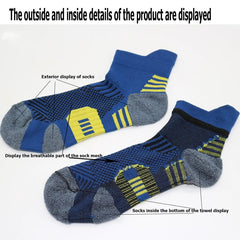 Showlu Fashion Store 3Pair Professional Fitness Sports Socks Towel Bottom Non-Slip Running Socks Men Women Short Quick-Drying Basketball Training Sox