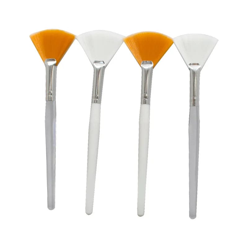 Showlu Fashion Store 3pcs Practical Facial Brushes Fan Makeup Brushes Soft Portable Mask Brushes Cosmetic Tools for Women Ladies Girls