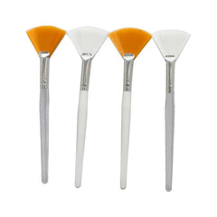 Showlu Fashion Store 3pcs Practical Facial Brushes Fan Makeup Brushes Soft Portable Mask Brushes Cosmetic Tools for Women Ladies Girls