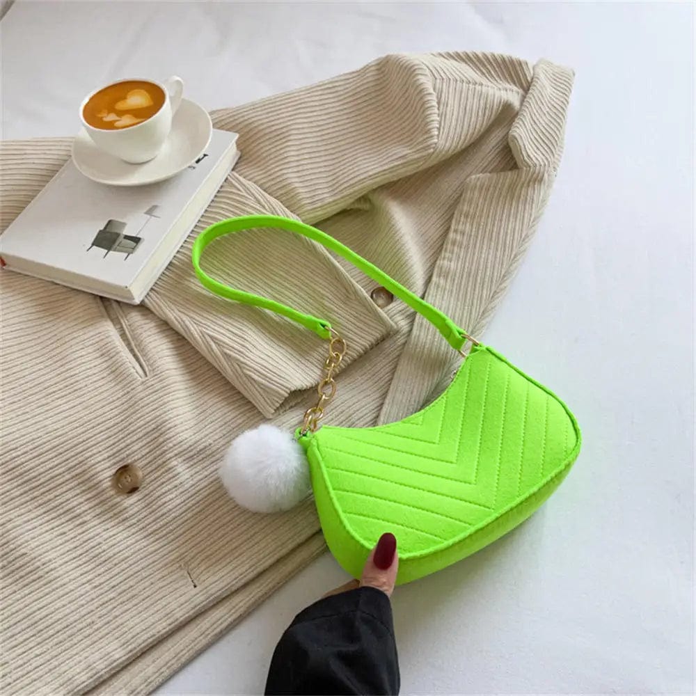 SHOWLU FASHION STORE 4-Green Portable Handbag Contrasting Color Underarm Bag Stylish Underarm Bags Casual And Fashionable Large Capacity women Bags wholesale