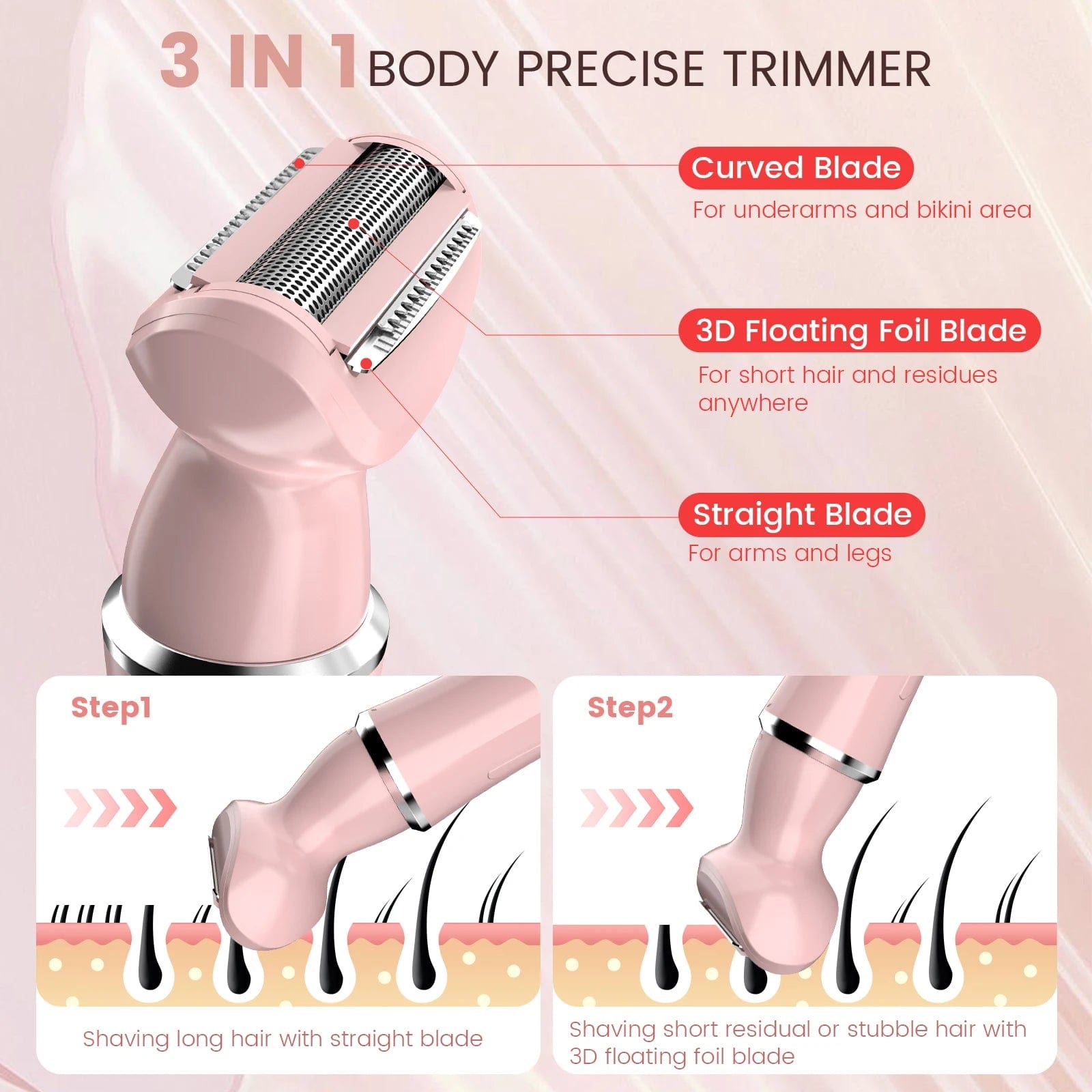 SHOWLU FASHION STORE 4 in 1 Electric Hair Removal Cutting Machine for Women haver Lady Shaver Body Hair Trimmer for Armpit Bikini Arm Leg Face