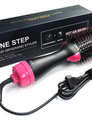 Showlu Fashion Store 4 In1 Hair Dryer Brush Curler Straightener Anion Puffy Hot Air Comb