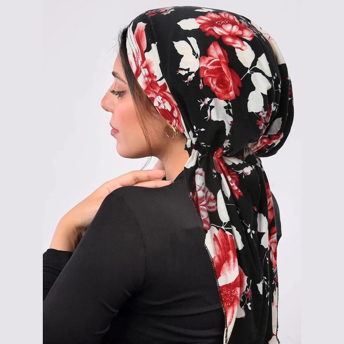 SHOWLU FASHION STORE 4 / One Size 2024 New Women Pre-Tied Turban Cap Muslim Hijab Cancer Chemo Flower Print Hat Cover Hair Loss Head Scarf Wrap Strech Bandana