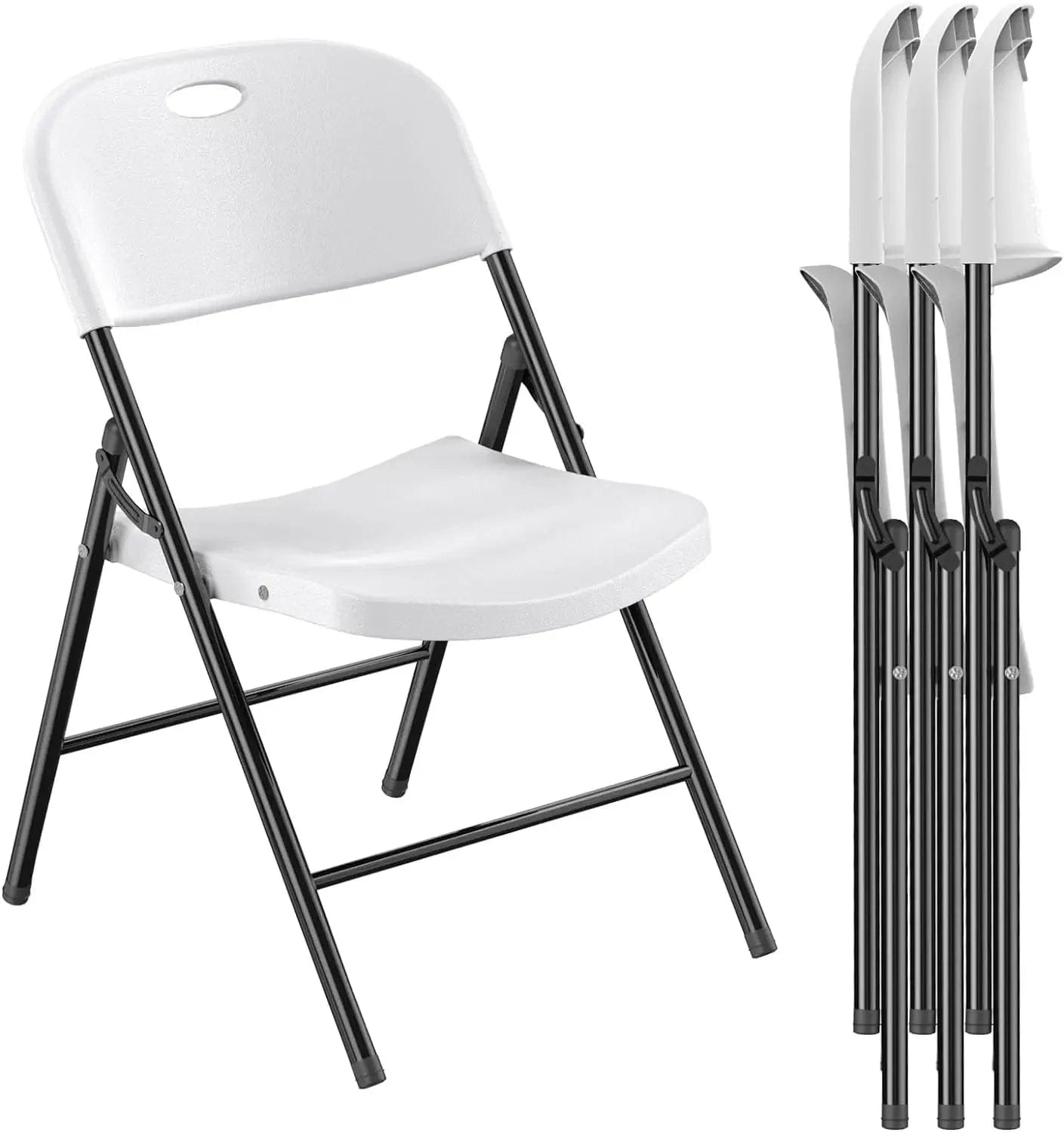 SHOWLU FASHION STORE 4 Pack / United States Limit Heavy Duty Plastic Folding Chair with Reinforced Steel Frame for Indoor and Outdoor, Wedding, Party, Restaurant