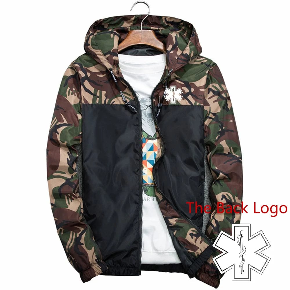  Showlu Fashion Store 4 / S EMT Paramedic Emergency Medical 2023 Men's New Long Sleeves Splicing Camouflage Windbreaker Jackets Zipper Hoodies Coat Clothing