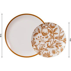 Showlu Fashion Store 40 Piece Plastic Disposable Plates Set For 20 Guests I 20 X 8 Inch Dessert Plates & 20 X 10 Inch Disposable Plastic Plates