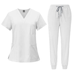 SHOWLU FASHION STORE 42109-White / S Surgical Uniforms Woman Nursing Enfermeria Sets Top + Pant Articles Medical Uniform Scrubs Clinical Beauty Salon hospital Suits