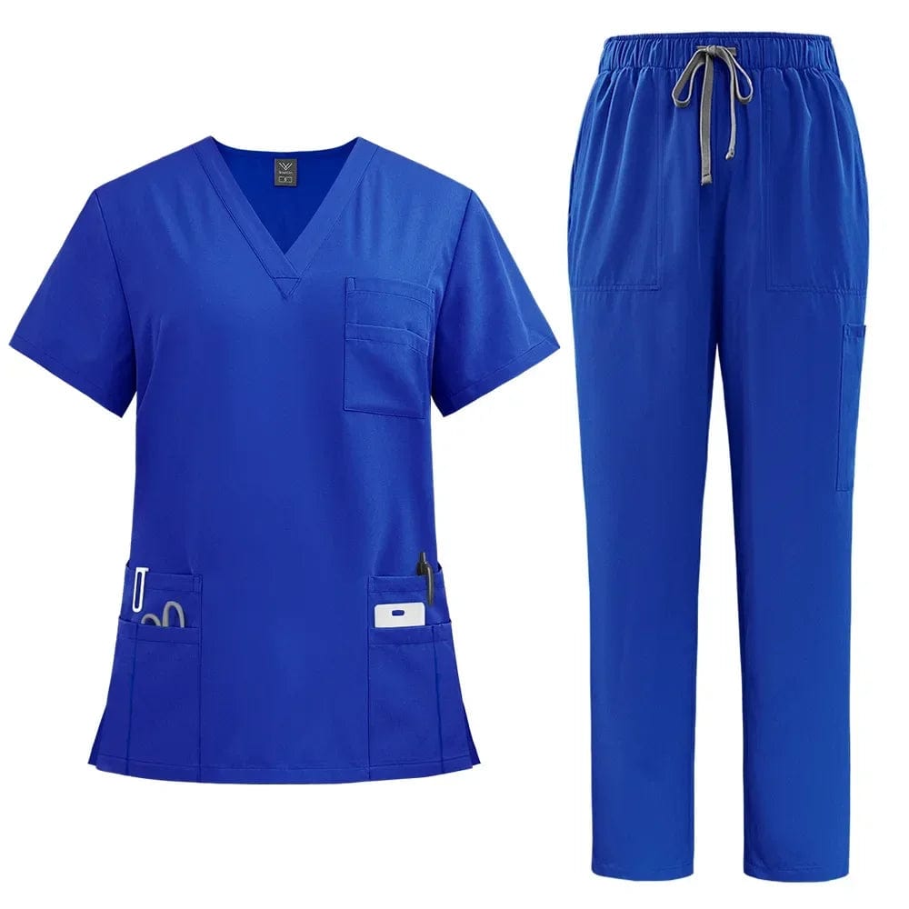 SHOWLU FASHION STORE 42168- Baolan / M Classic New Nurse Scrubs Set Men Nurse Accessories Medical Uniform Surgical Dental Clinical Top Pants Lab Workwear Clothes