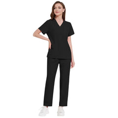 SHOWLU FASHION STORE 42168-black / XL Pet Grooming Doctor Uniforms Non-sticky Hair Nurse Women Thin and Light Fabric Medical Clothes for Summer Clinical Uniform Woman