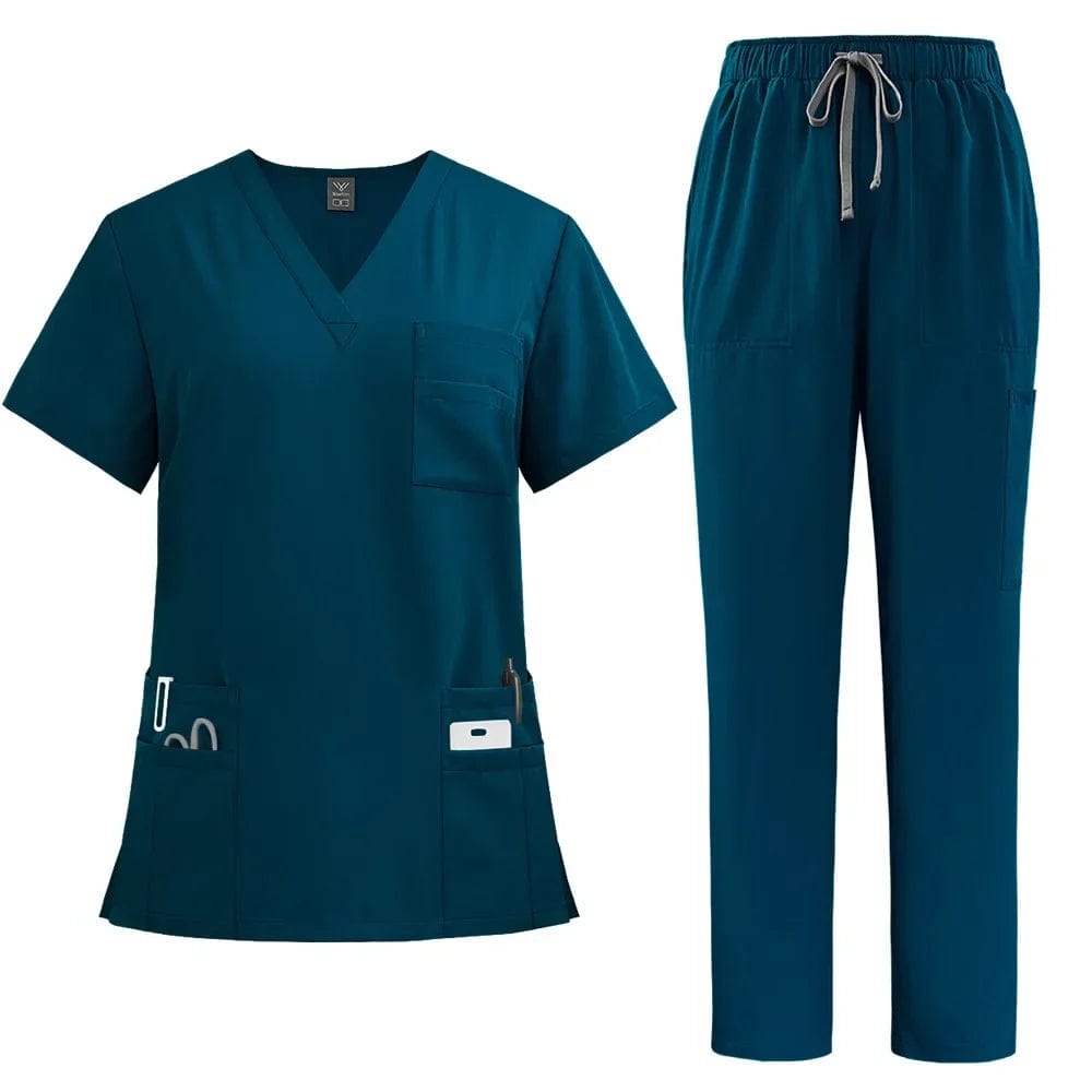 SHOWLU FASHION STORE 42168 Blue / M Classic New Nurse Scrubs Set Men Nurse Accessories Medical Uniform Surgical Dental Clinical Top Pants Lab Workwear Clothes