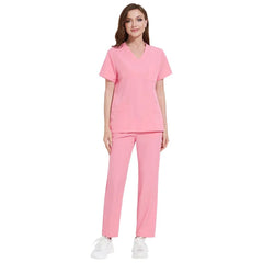 SHOWLU FASHION STORE 42168-Leather powder / L Pet Grooming Doctor Uniforms Non-sticky Hair Nurse Women Thin and Light Fabric Medical Clothes for Summer Clinical Uniform Woman