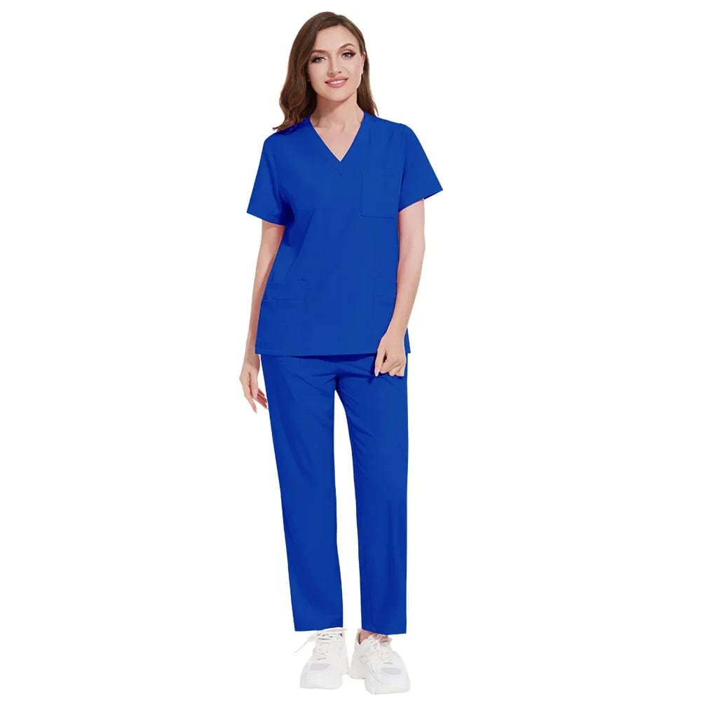 SHOWLU FASHION STORE 42168-sapphire blue / XXL Pet Grooming Doctor Uniforms Non-sticky Hair Nurse Women Thin and Light Fabric Medical Clothes for Summer Clinical Uniform Woman