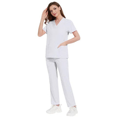 SHOWLU FASHION STORE 42168-White / XL Pet Grooming Doctor Uniforms Non-sticky Hair Nurse Women Thin and Light Fabric Medical Clothes for Summer Clinical Uniform Woman