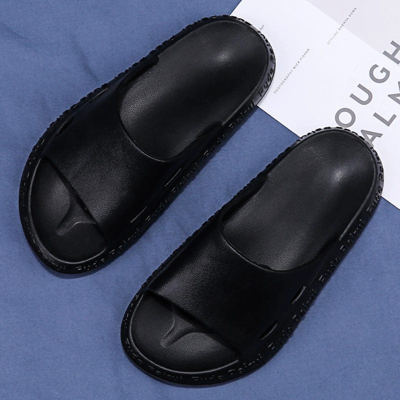  Showlu Fashion Store 43 / Welfare style black Slippers Men's Summer Outer Wear Non-Slip Deodorant Driving Dual-Use Poop Feeling Sports Casual Platform Outdoor Beach Sandals