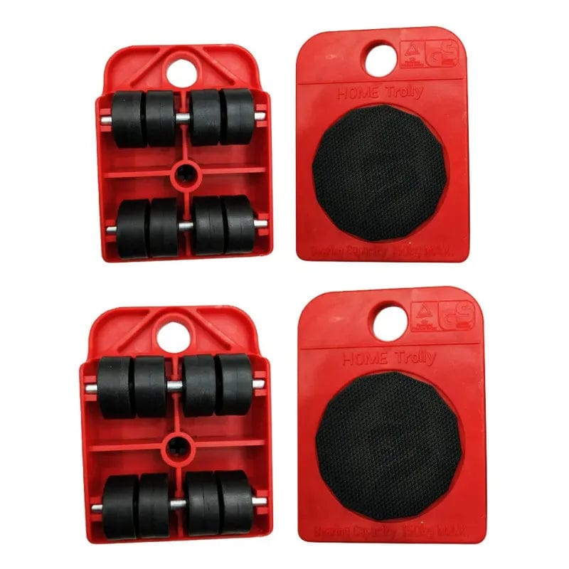 SHOWLU FASHION STORE 4Pcs-wheel Furniture Moving Transport Roller Set Removal Lifting Moving Tool Set Wheel Bar Mover Moving Heavy Stuffs Device Hand Tool