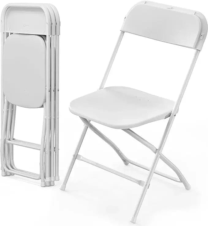 SHOWLU FASHION STORE 4pcs White / United States 4/6/8/10/12/20Pcs Plastic Folding Chairs Stackable Wedding Party Camping Dining Seats, Home - White/Black