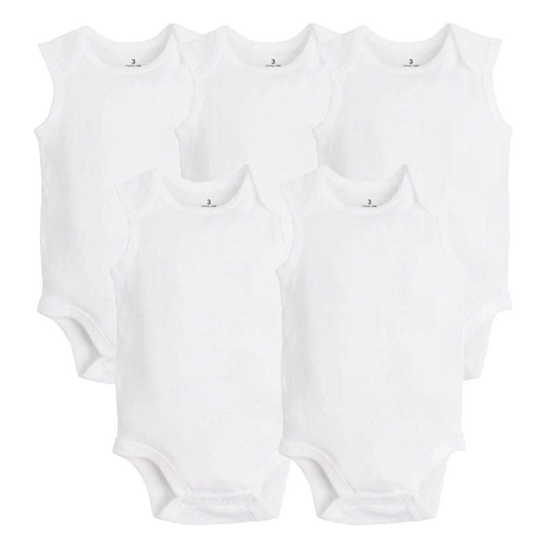 Showlu Fashion Store 5/10 PCS/LOT Newborn Baby Clothing 2023 summer Baby Boy Girl Clothes 100% Cotton White Kids Infant Bebe Bodysuits & Jumpsuits