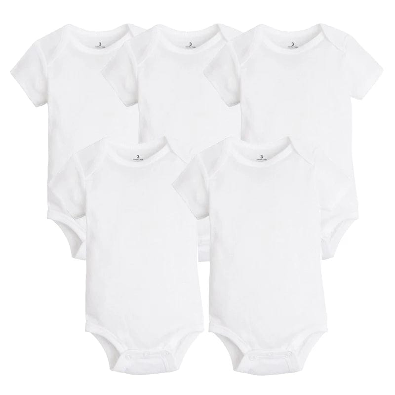 Showlu Fashion Store 5/10 PCS/LOT Newborn Baby Clothing 2023 summer Baby Boy Girl Clothes 100% Cotton White Kids Infant Bebe Bodysuits & Jumpsuits