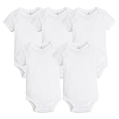 Showlu Fashion Store 5/10 PCS/LOT Newborn Baby Clothing 2023 summer Baby Boy Girl Clothes 100% Cotton White Kids Infant Bebe Bodysuits & Jumpsuits