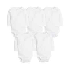 Showlu Fashion Store 5/10 PCS/LOT Newborn Baby Clothing 2023 summer Baby Boy Girl Clothes 100% Cotton White Kids Infant Bebe Bodysuits & Jumpsuits