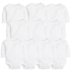 Showlu Fashion Store 5/10 PCS/LOT Newborn Baby Clothing 2023 summer Baby Boy Girl Clothes 100% Cotton White Kids Infant Bebe Bodysuits & Jumpsuits