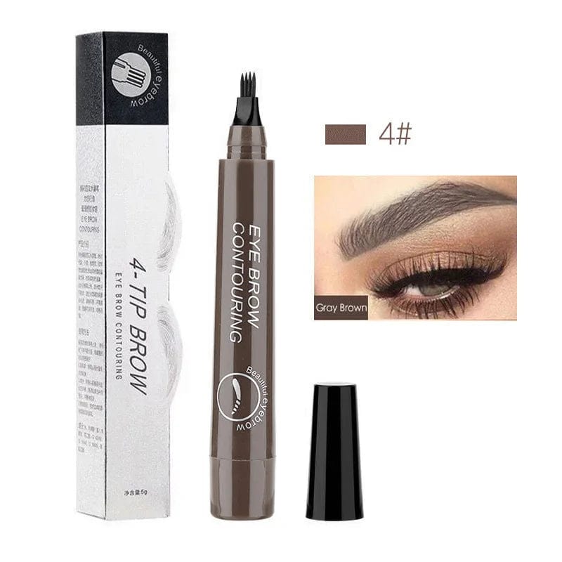 Showlu Fashion Store 5 Colors Waterproof 4 Fork Tip Eyebrow Tattoo Pencil Long Lasting Brown Liquid Eyebrow Pen Eye Cosmetics Women Beauty Makeup