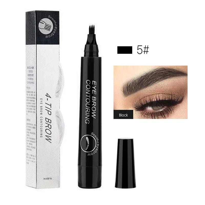 Showlu Fashion Store 5 Colors Waterproof 4 Fork Tip Eyebrow Tattoo Pencil Long Lasting Brown Liquid Eyebrow Pen Eye Cosmetics Women Beauty Makeup