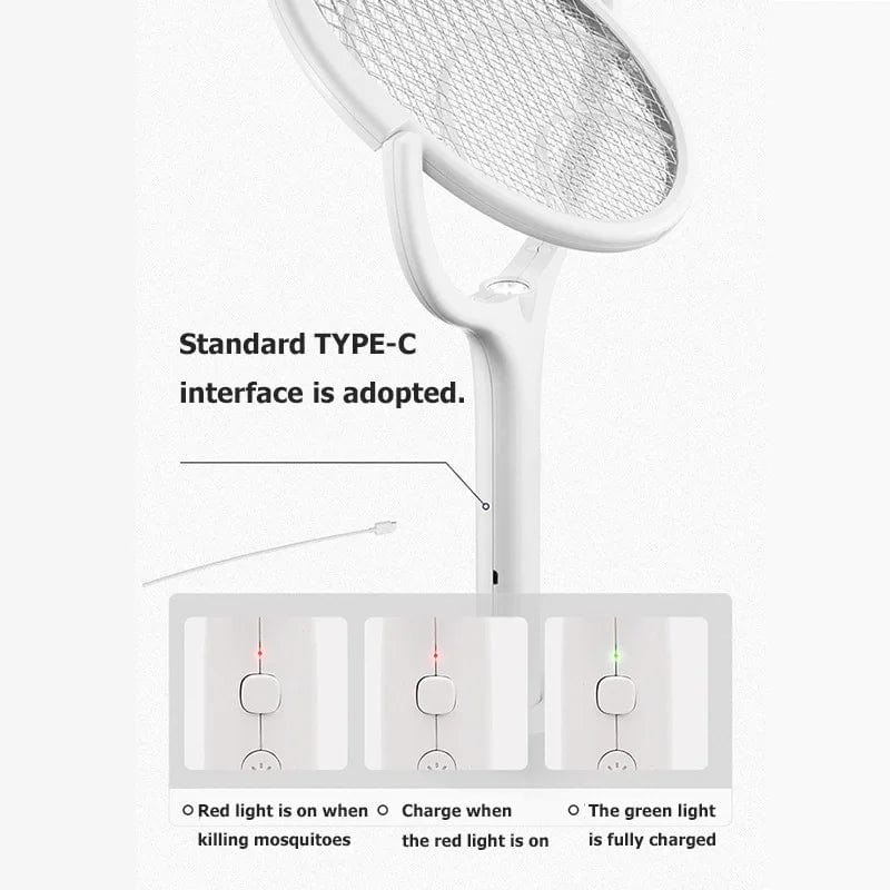  Showlu Fashion Store 5 in 1 white 5 IN 1 Electric Mosquito Swatter 365nm UV Light Killer Lamp USB Charging Bug Zapper Garden Insect Killer Repellent Electric Shoc