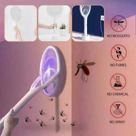 Showlu Fashion Store 5 in 1 white 5 IN 1 Electric Mosquito Swatter 365nm UV Light Killer Lamp USB Charging Bug Zapper Garden Insect Killer Repellent Electric Shoc