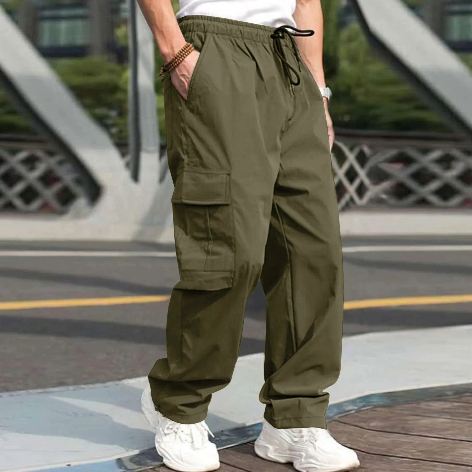 SHOWLU FASHION STORE 5 / M Autumn new multi pocket workwear pants, men's pants, straight tube multifunctional men's casual pants, oversized men's pants