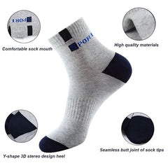 Showlu Fashion Store 5 Pairs Men Bamboo Fiber Autumn Winter Men Socks Breathable Cotton Sports Sock Breathable Deodorant Business Socks Size 37-43