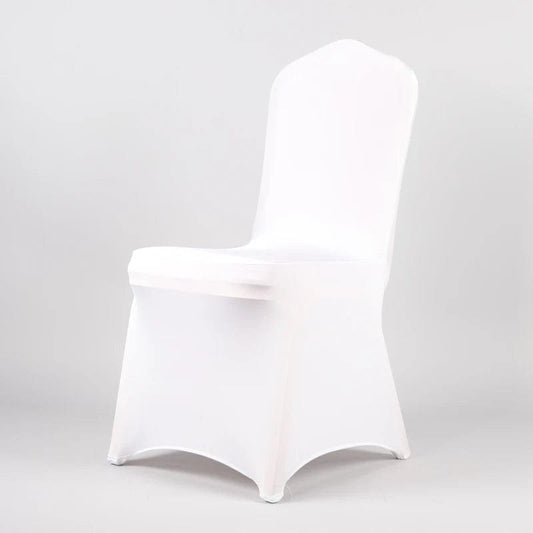 SHOWLU FASHION STORE 50/100Pcs White Wedding Chair Cover Spandex for Reataurant Banquet Hotel Dining Party Lycra Chair Covers