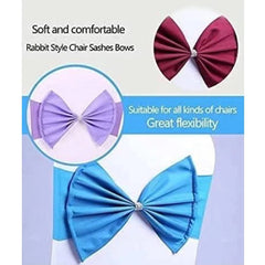 Showlu Fashion Store 50/30/10pc/Lot Bow Chair Sashes Band For Wedding Party Birthday Banquet Spandex Stretch Blend Chair Bow Tie Band Belt Ties Cover