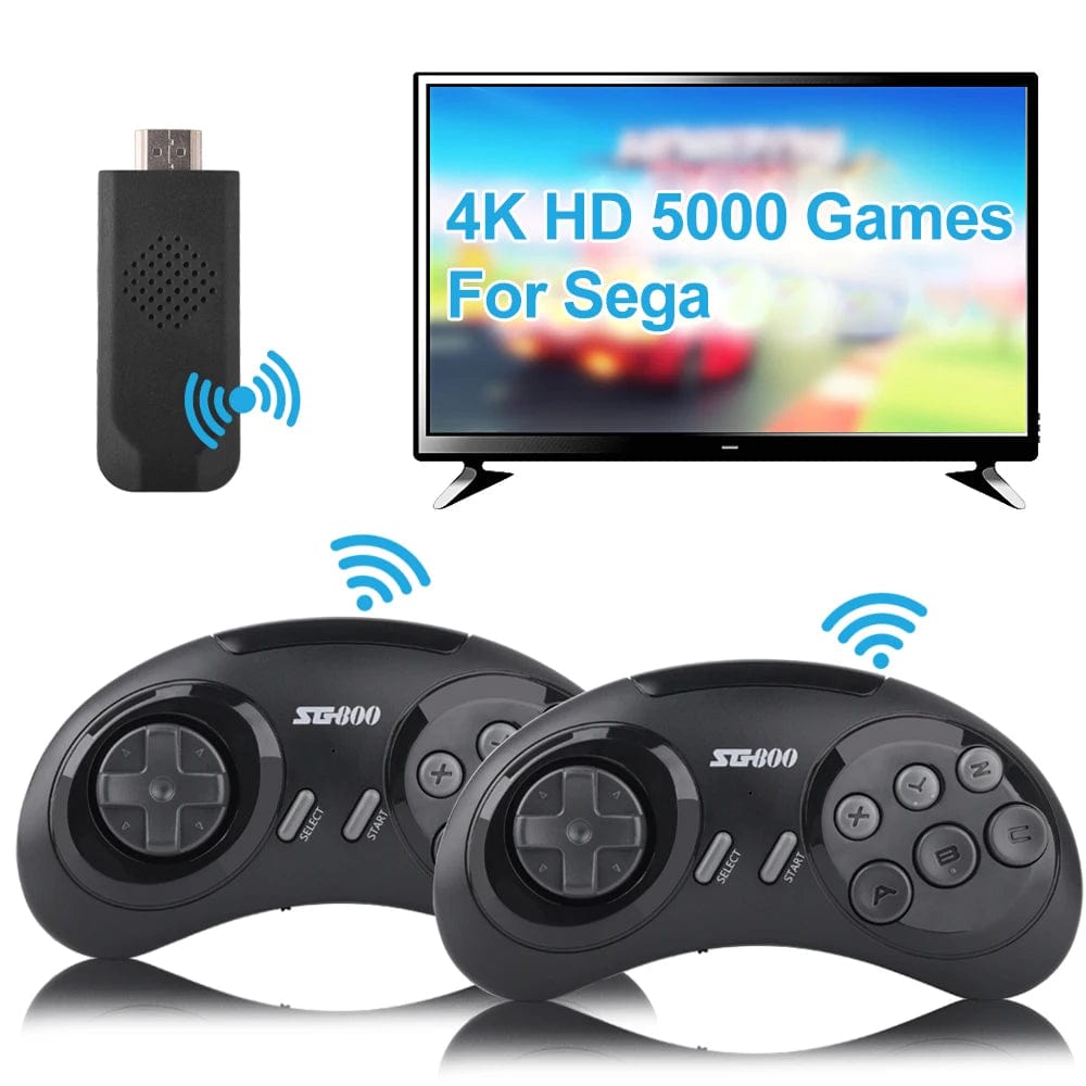 Showlu Fashion Store 5000 Games 4K SG800 Retro Game Console Wireless Console 2.4G Built-in 5000 Classic Games Controller Gamepad Video Stick for Sega Mega Drive