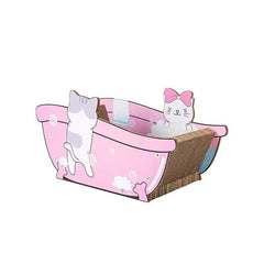 Showlu Fashion Store 50003280 Pink bubble bathtub(300*110*560mm) Abrasion Resistant Cat Scratch Board Solid Wood Three-Dimensional Cat Toy Non-Dandruff Cat Claw Grinding Tool Rolling Self-Hi Cat's Paw Ball